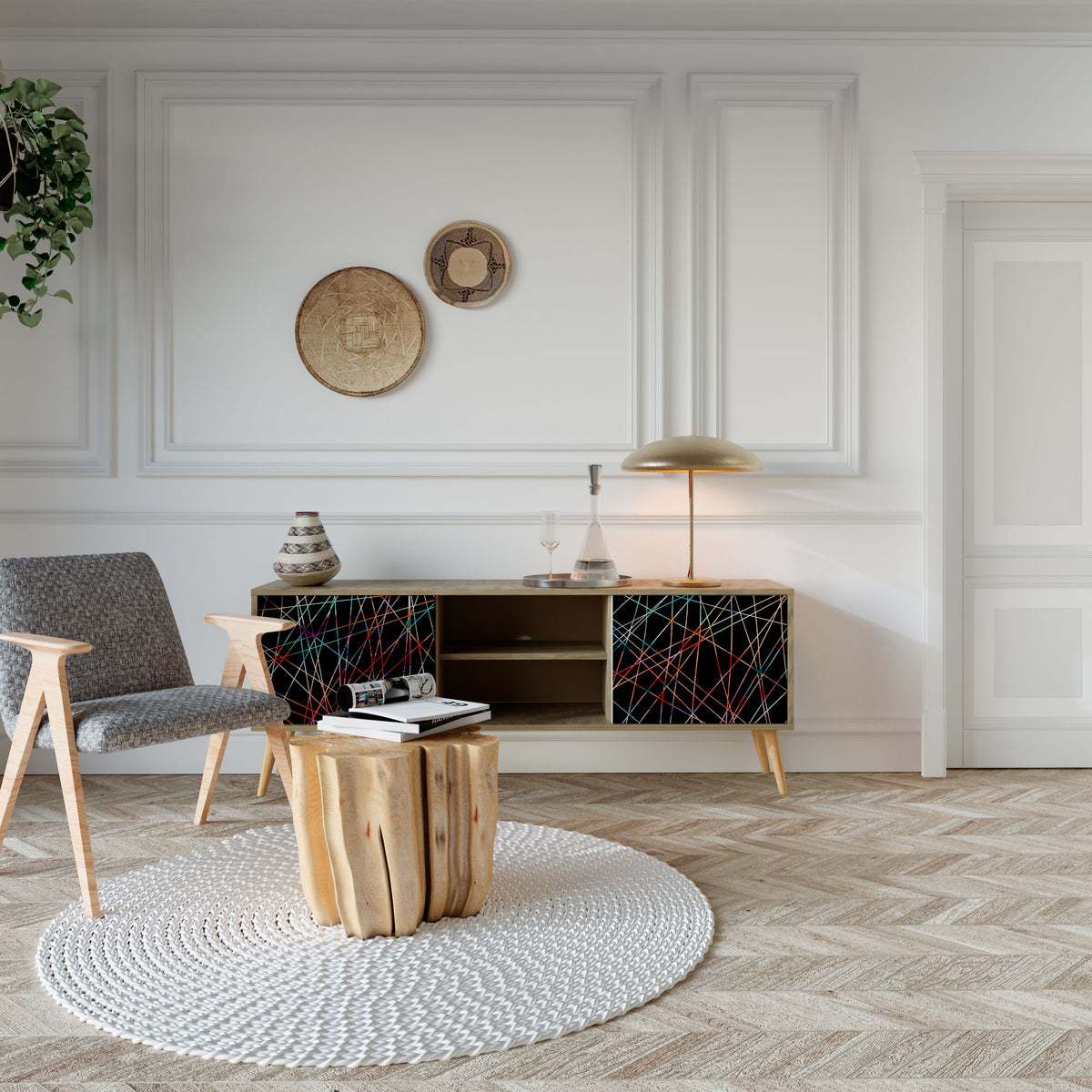 LUMINOUS SNARE Dvoudveřový TV stolek