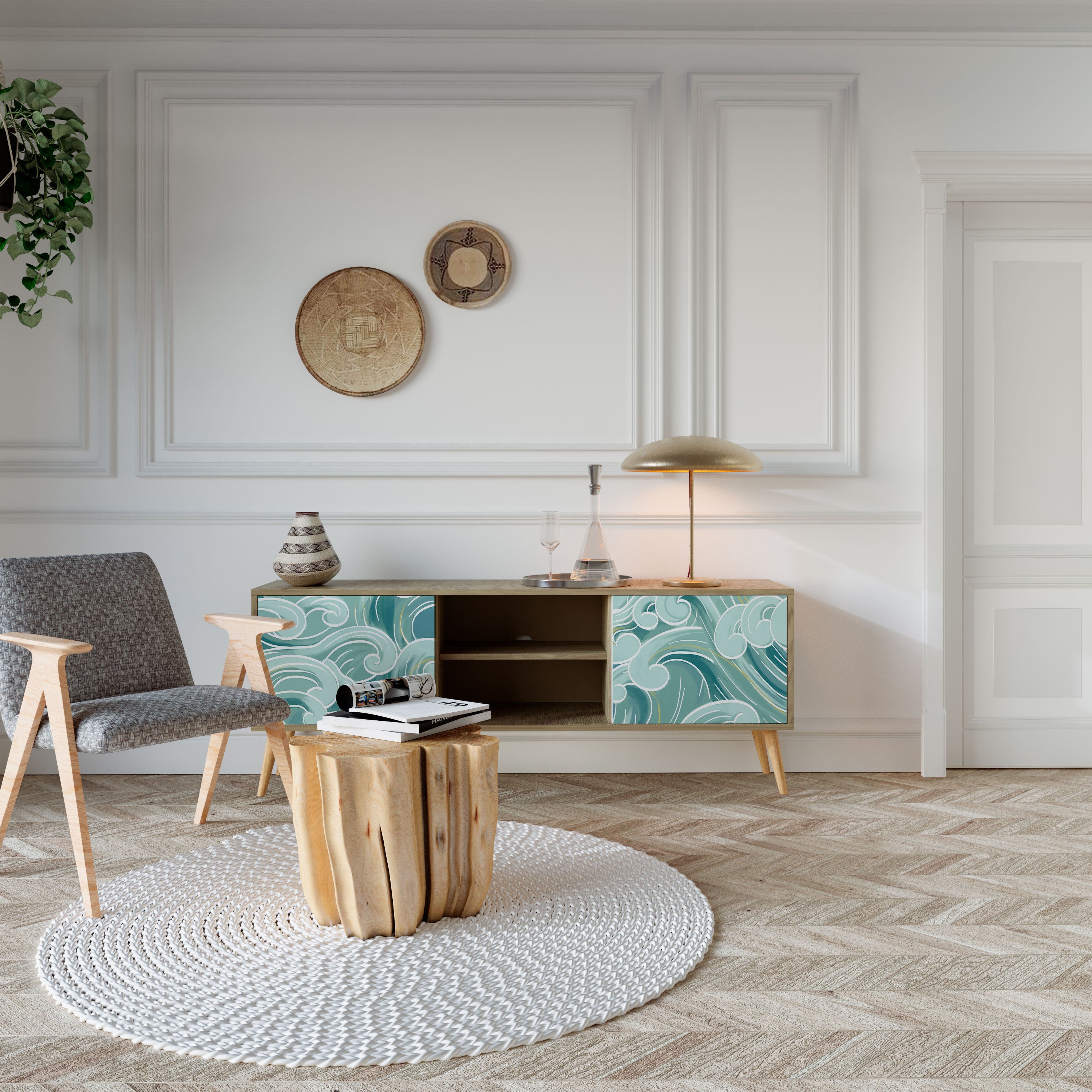 ASIAN SWAY Dvoudveřový TV stolek