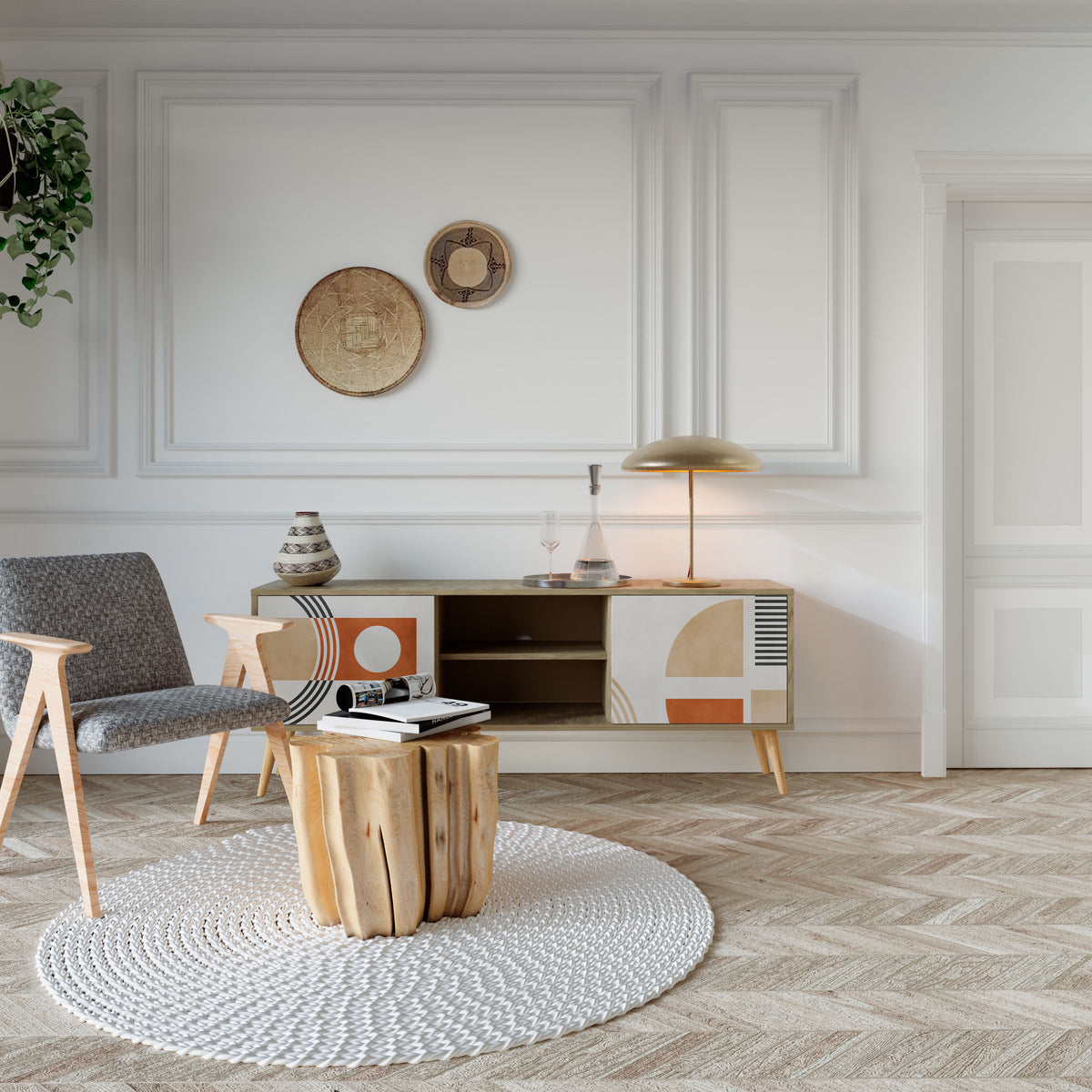 SPACE AROUND Dvoudveřový TV stolek