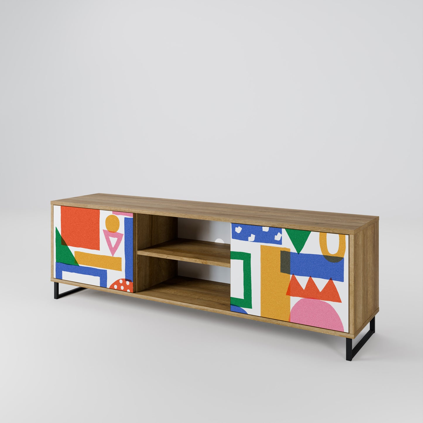 GEOMETRIC GLIMMER Dvoudveřový TV stolek