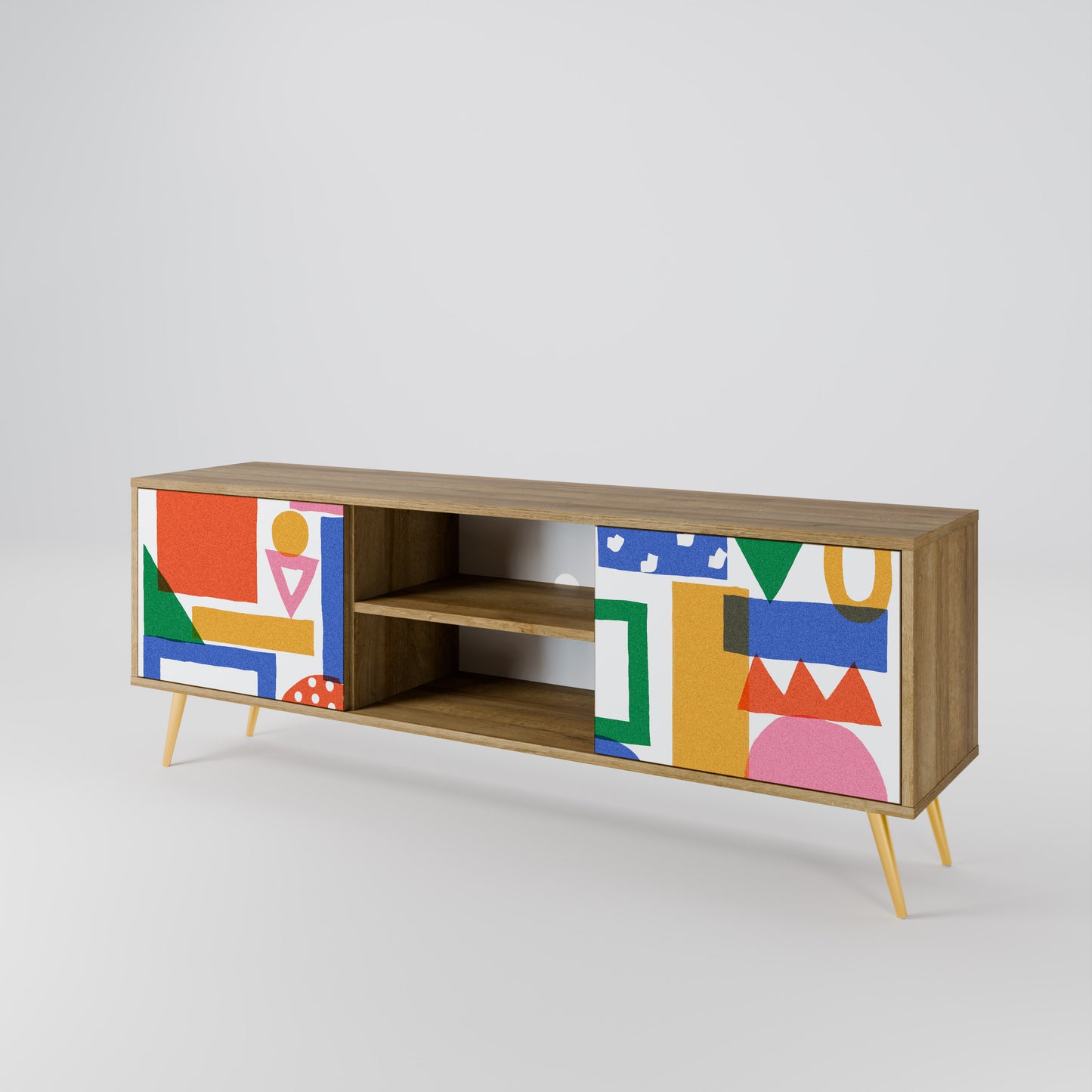 GEOMETRIC GLIMMER Dvoudveřový TV stolek
