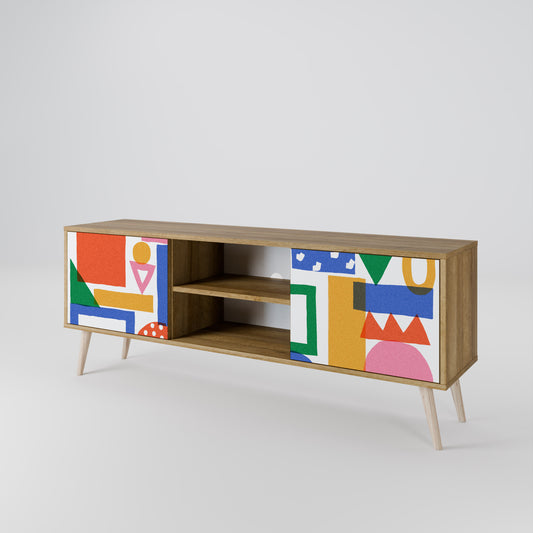 GEOMETRIC GLIMMER Dvoudveřový TV stolek