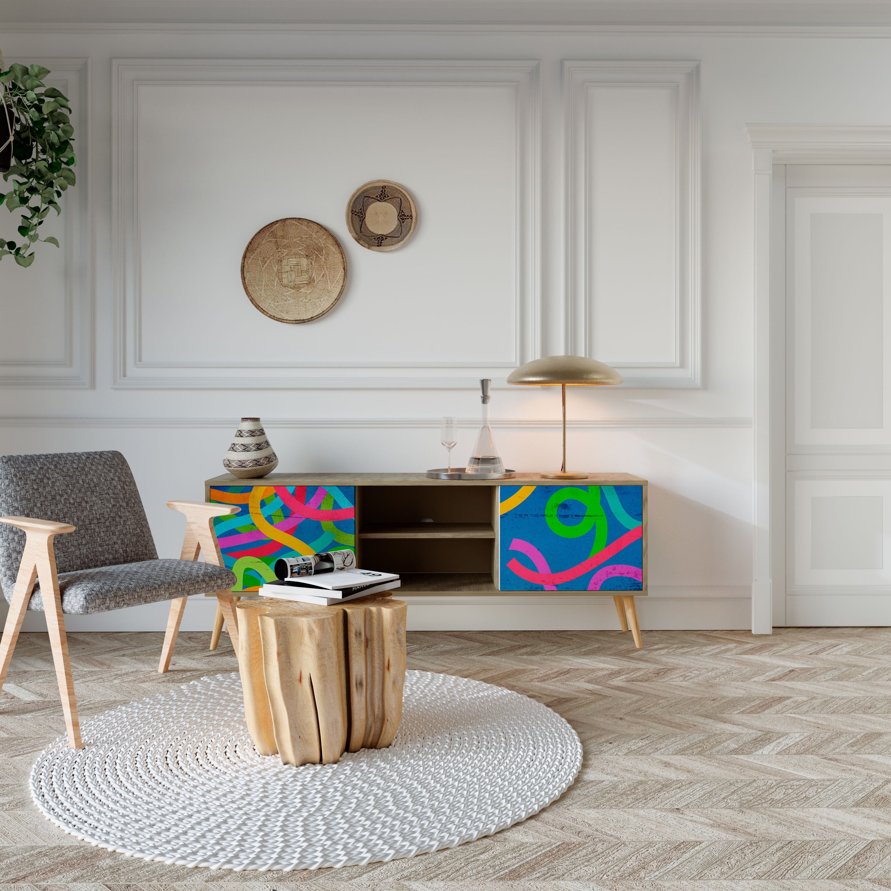 STREAMER TANGLE 2-Door TV Cabinet