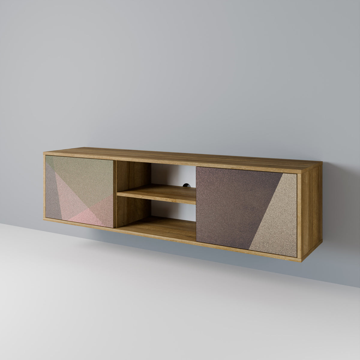 BEIGE GEOMETRY Dvoudveřový TV stolek