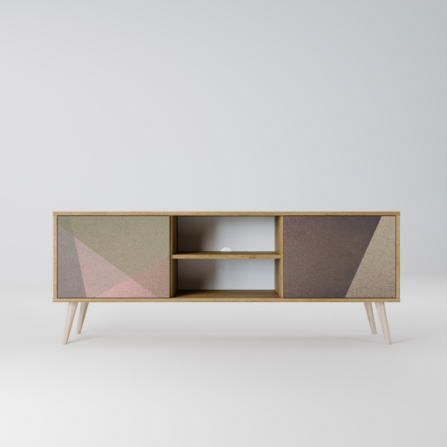 BEIGE GEOMETRY Dvoudveřový TV stolek