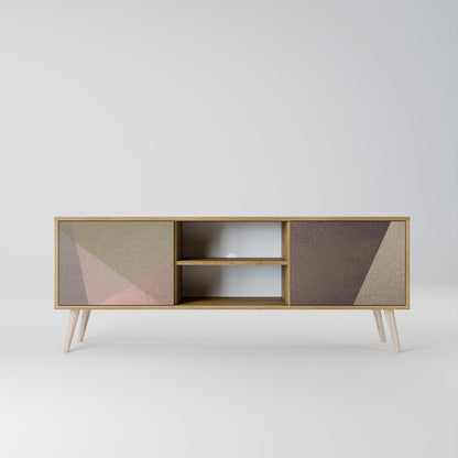 BEIGE GEOMETRY Dvoudveřový TV stolek