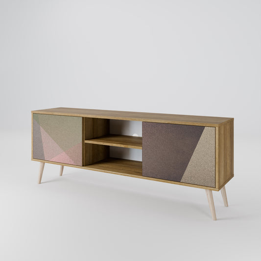 BEIGE GEOMETRY Dvoudveřový TV stolek