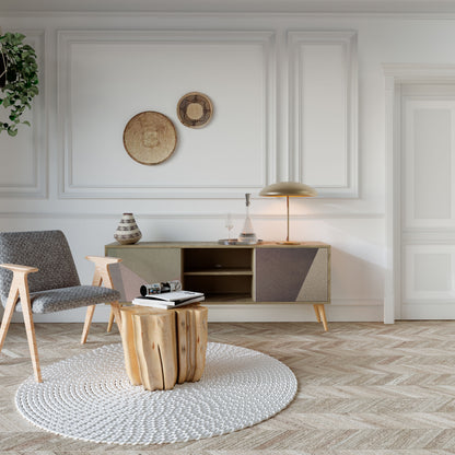 BEIGE GEOMETRY Dvoudveřový TV stolek