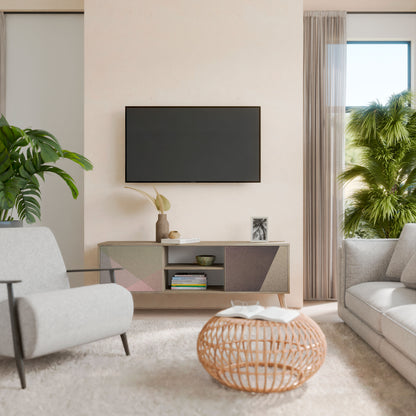 BEIGE GEOMETRY Dvoudveřový TV stolek