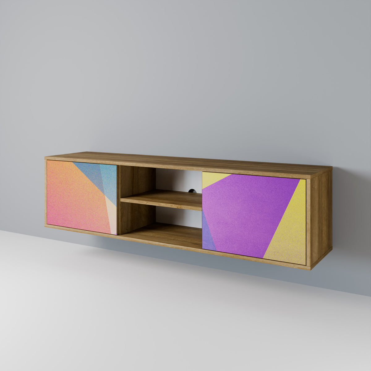 BRIGHT GEOMETRY Dvoudveřový TV stolek