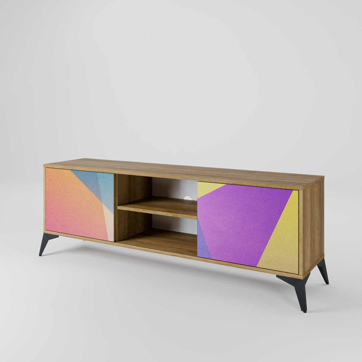 BRIGHT GEOMETRY Dvoudveřový TV stolek