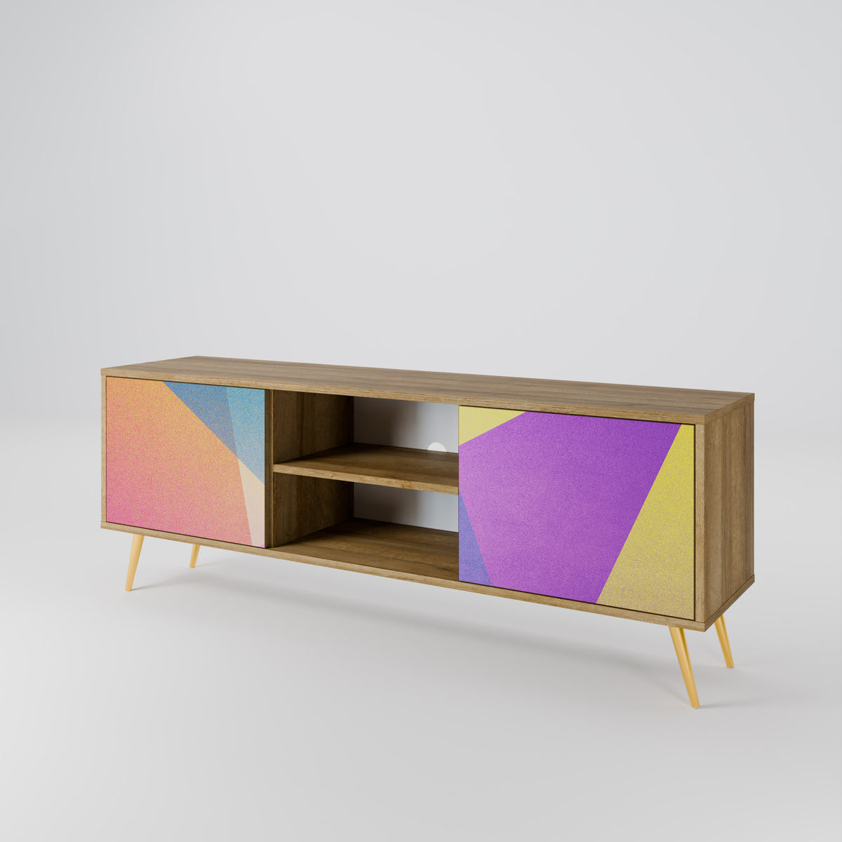 BRIGHT GEOMETRY Dvoudveřový TV stolek