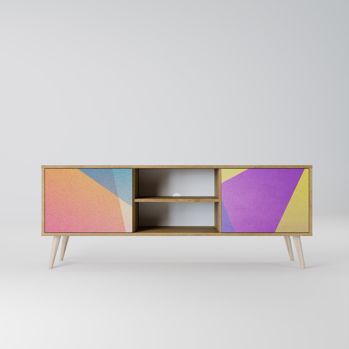 BRIGHT GEOMETRY Dvoudveřový TV stolek