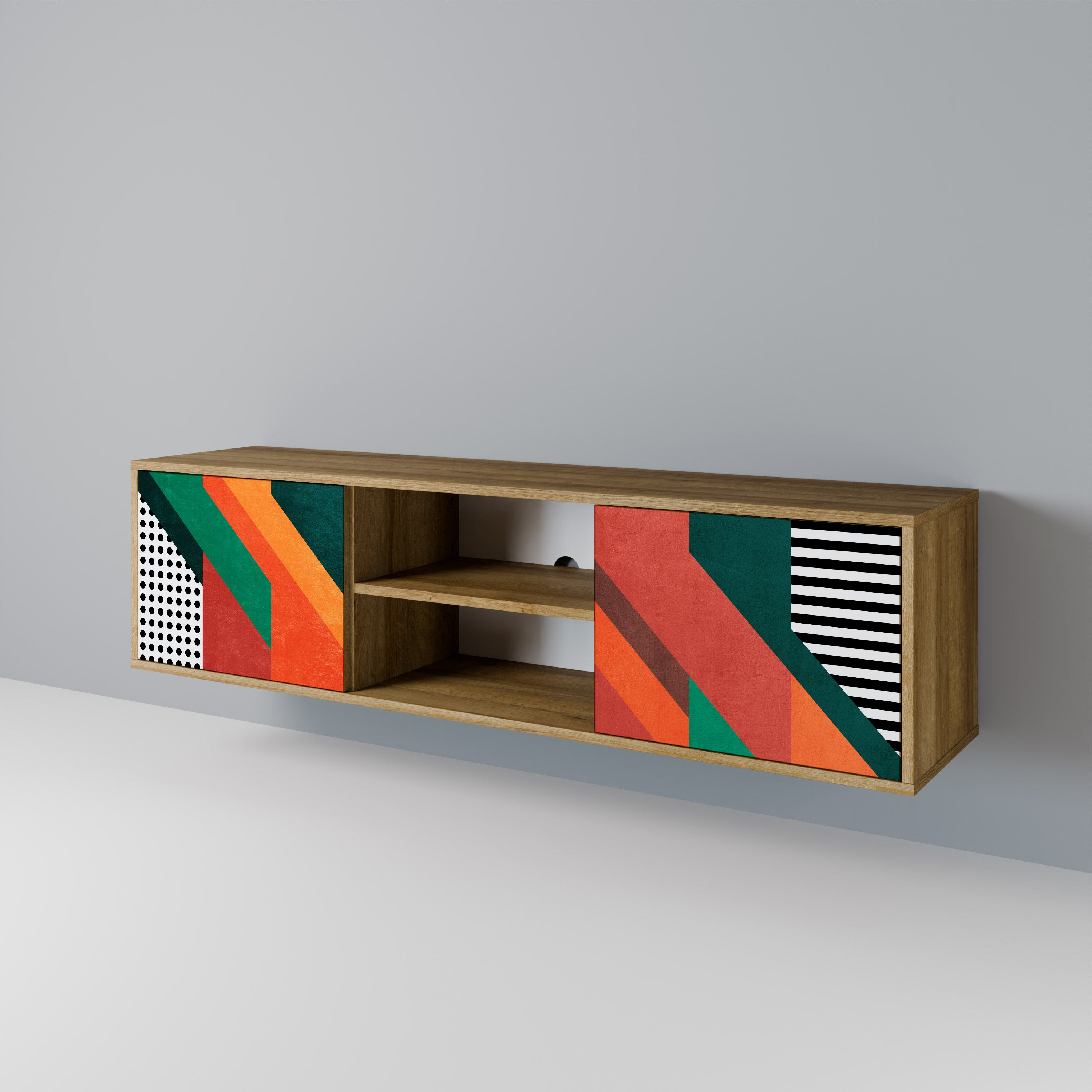 MAKESHIFT ARTISTRY Dvoudveřový TV stolek