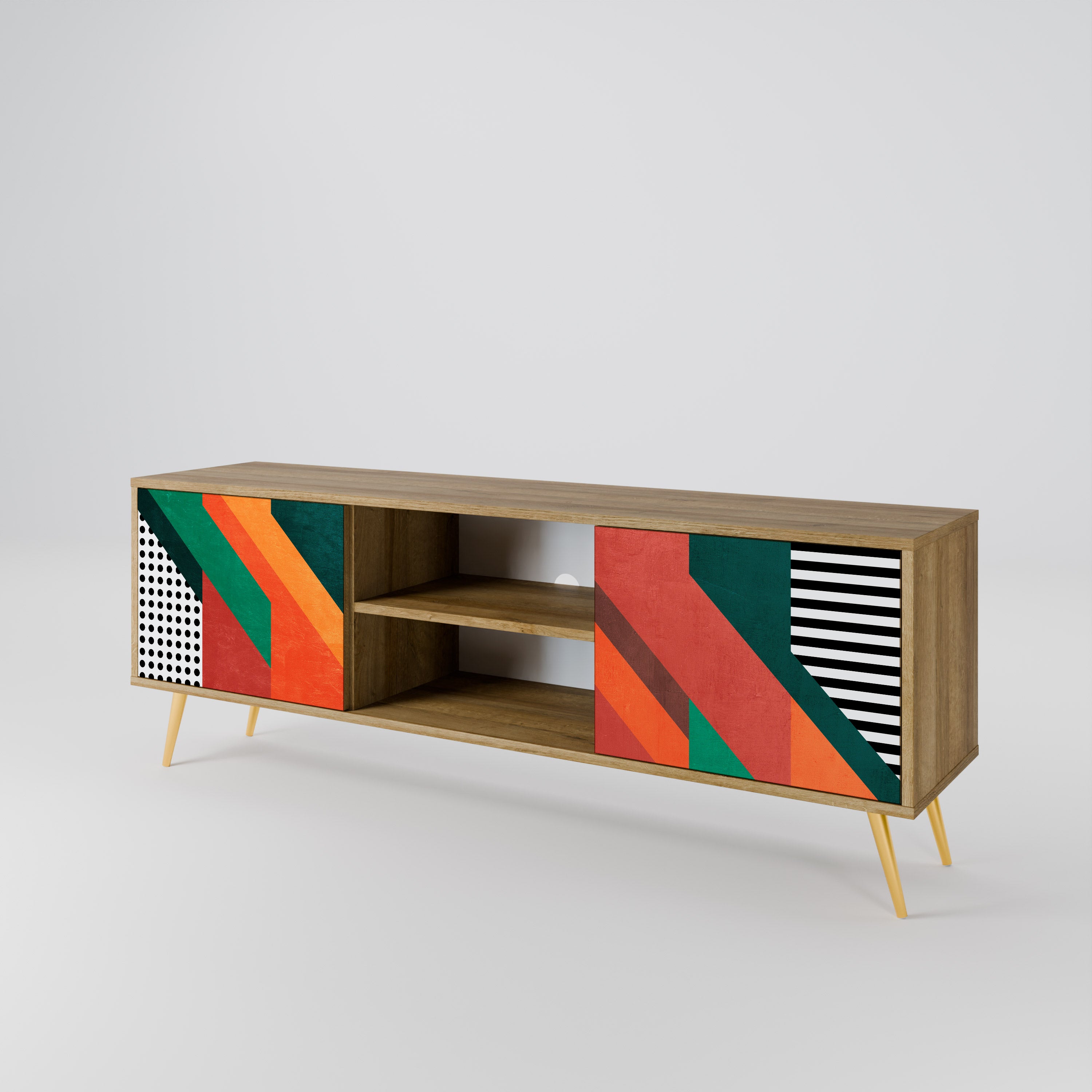 MAKESHIFT ARTISTRY Dvoudveřový TV stolek