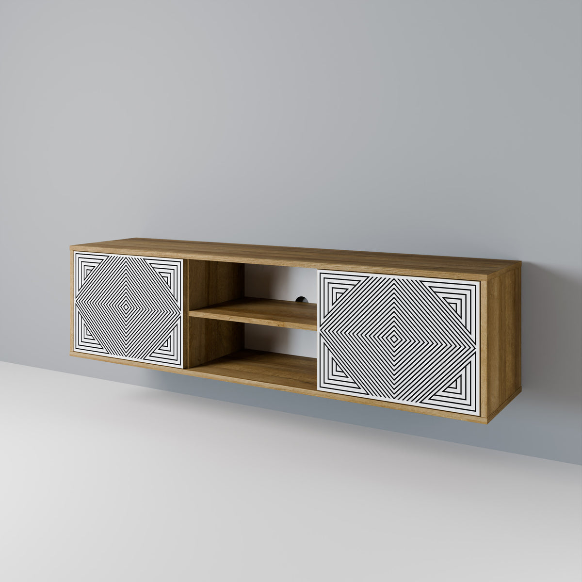 POLYGON ILLUSION Dvoudveřový TV stolek