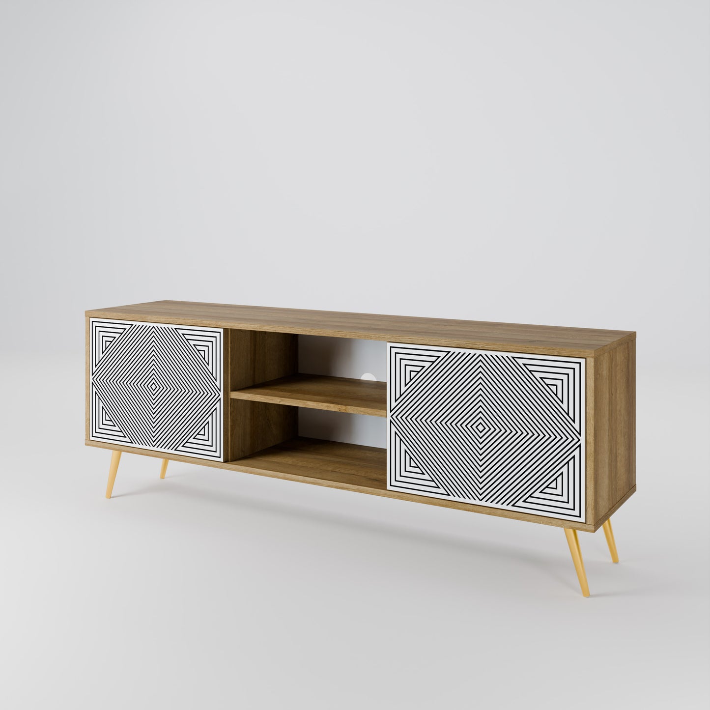 POLYGON ILLUSION Dvoudveřový TV stolek