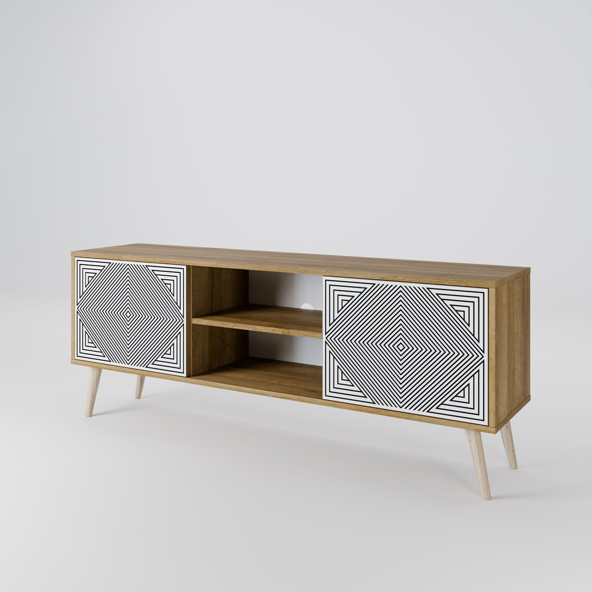 POLYGON ILLUSION Dvoudveřový TV stolek
