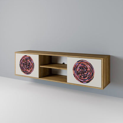 BROWN CIRCLES Dvoudveřový TV stolek
