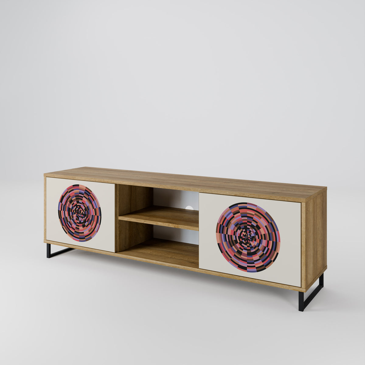BROWN CIRCLES Dvoudveřový TV stolek