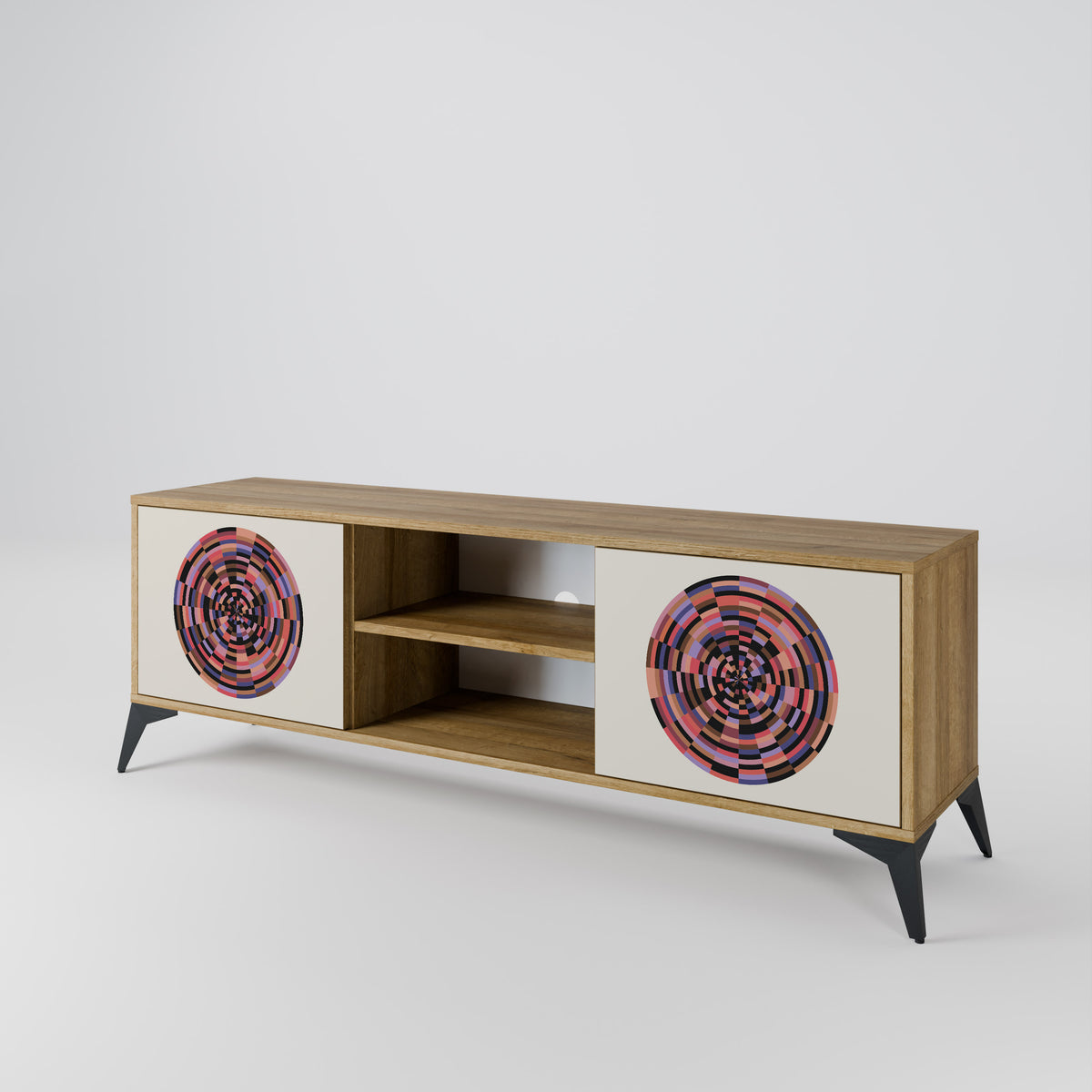 BROWN CIRCLES Dvoudveřový TV stolek