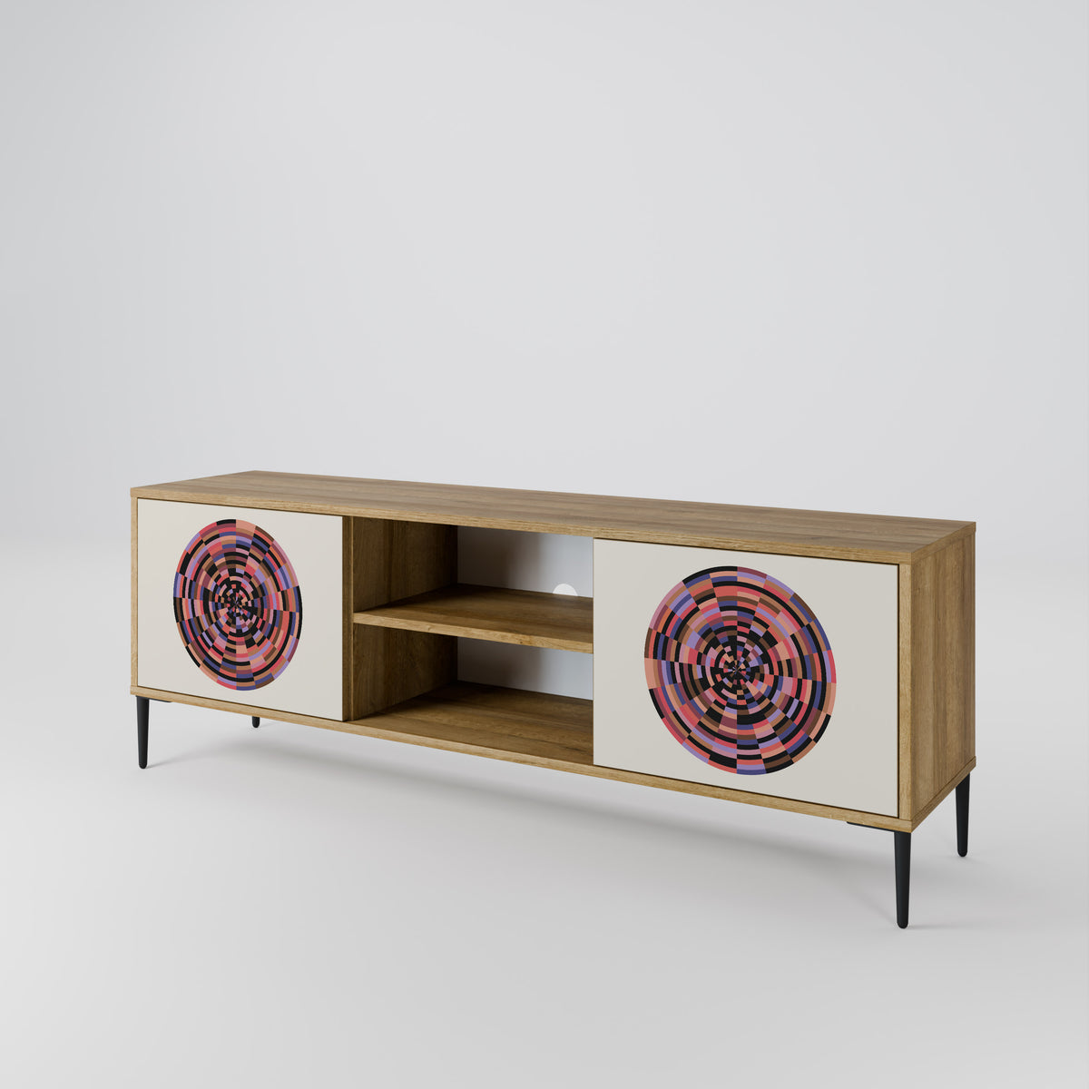 BROWN CIRCLES Dvoudveřový TV stolek