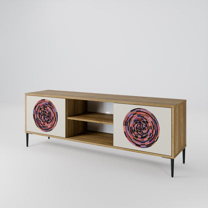 BROWN CIRCLES Dvoudveřový TV stolek