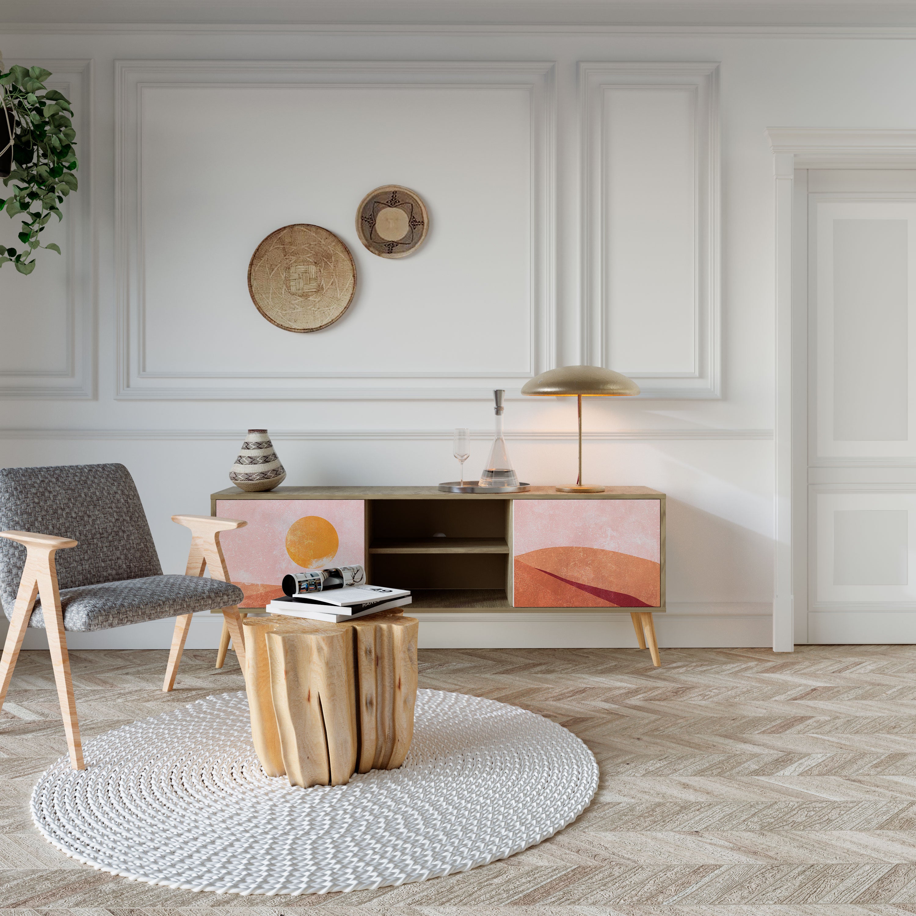 LUMINOUS SUNLIGHT Dvoudveřový TV stolek