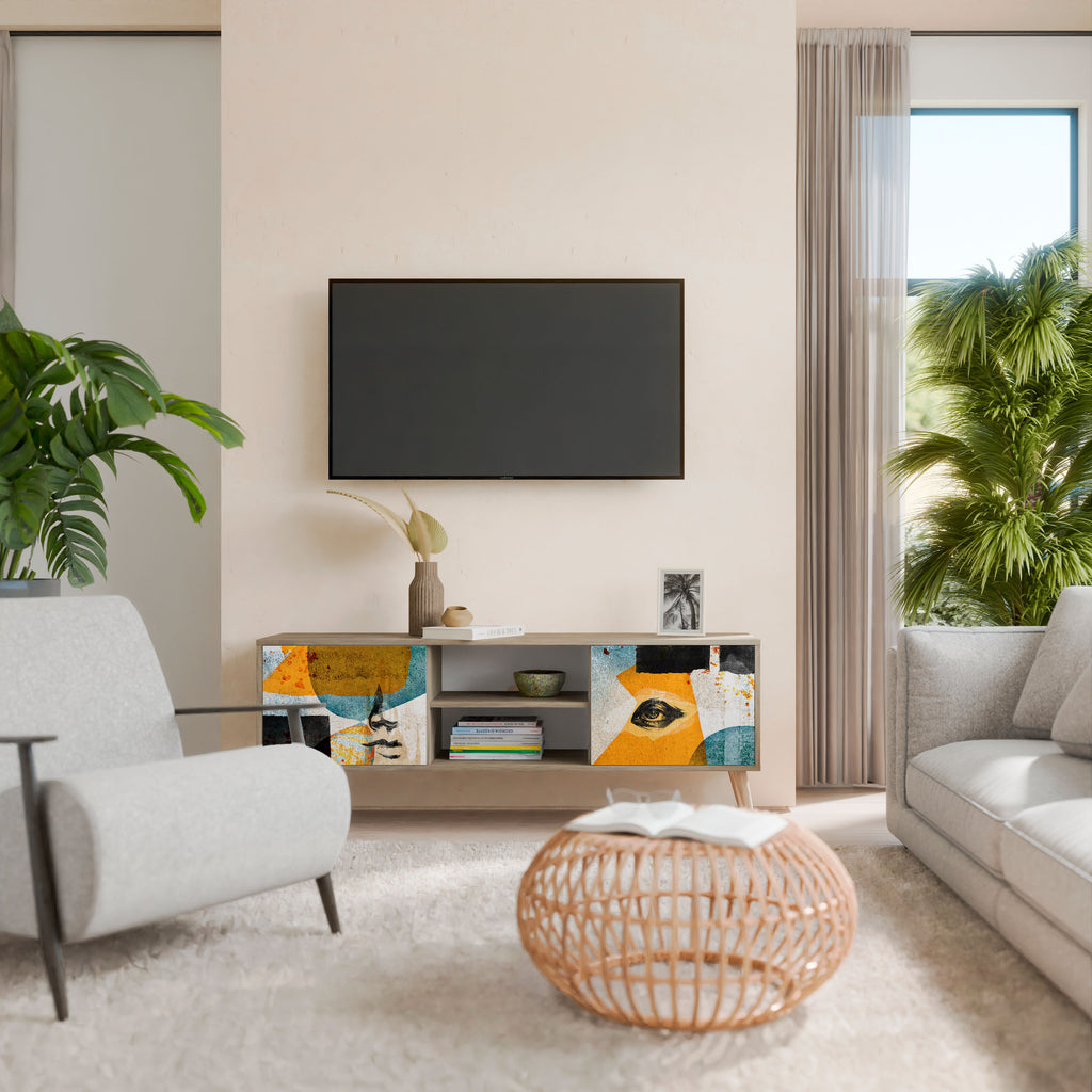 ABSTRACT FACES 2-Door TV Cabinet