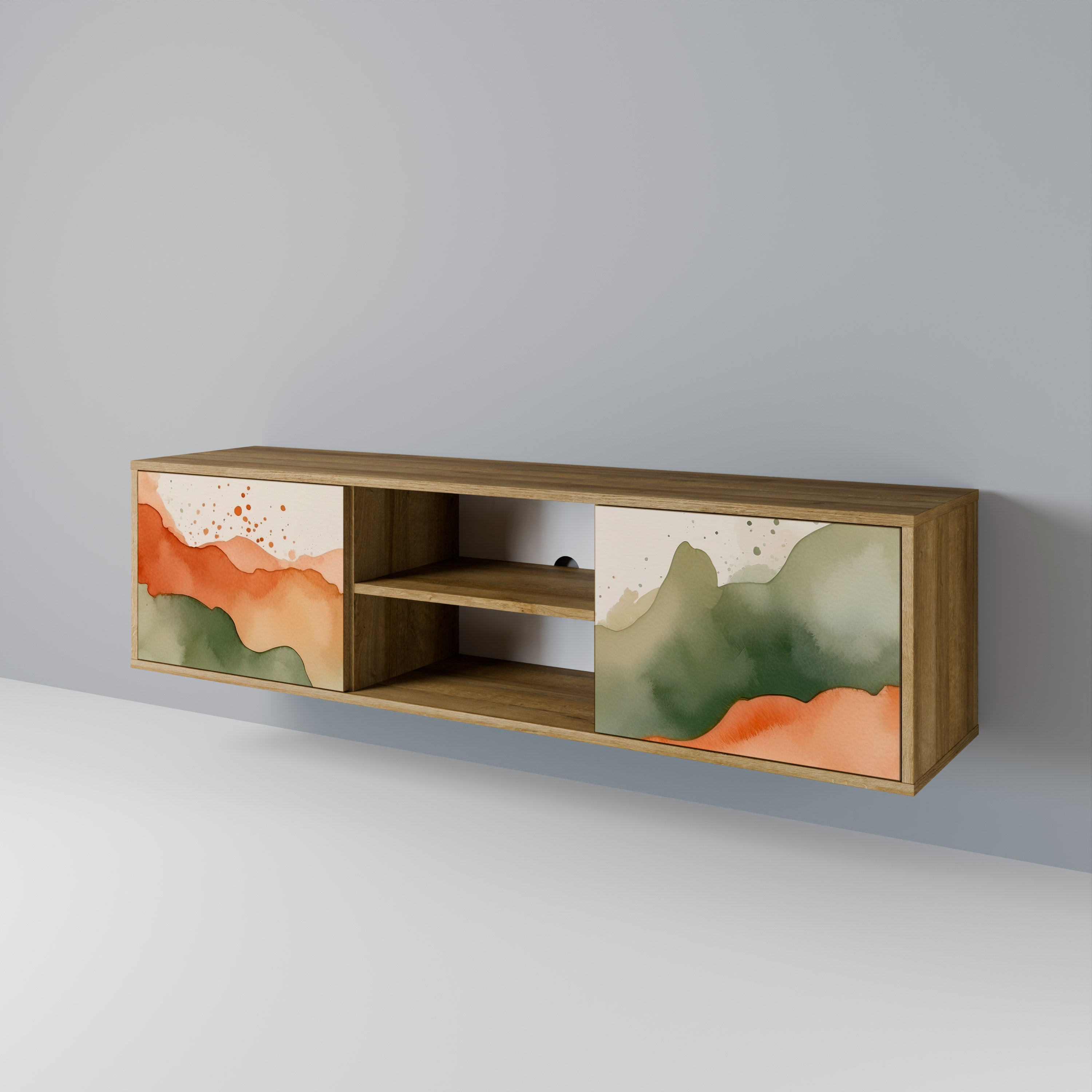 WATERCOLOUR PEAKS 2-Door TV Cabinet