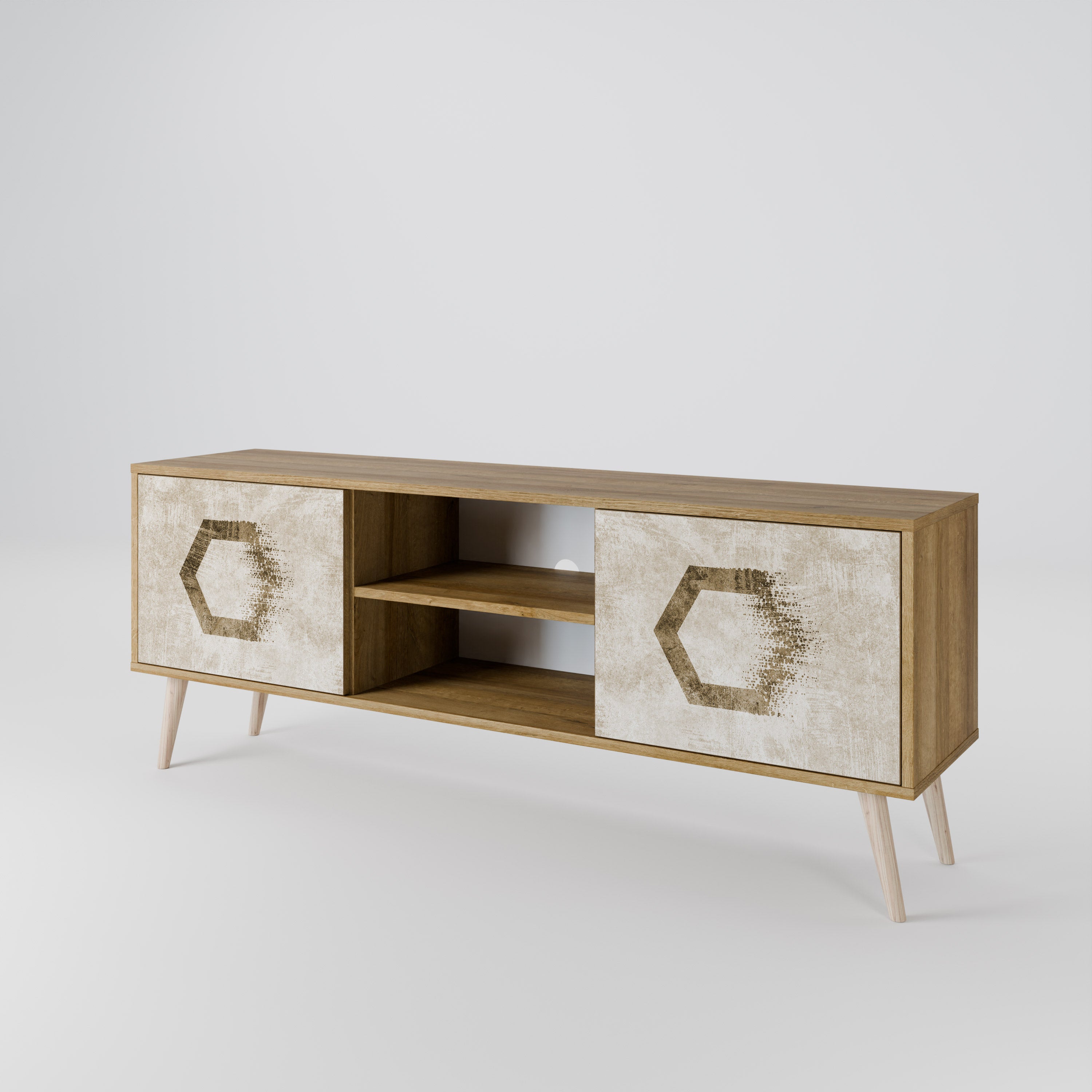 HEXAGONAL SHAPES 2-Door TV Cabinet