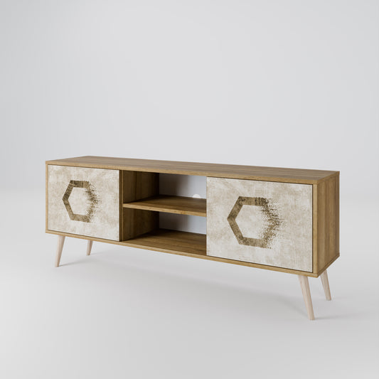 HEXAGONAL SHAPES Dvoudveřový TV stolek