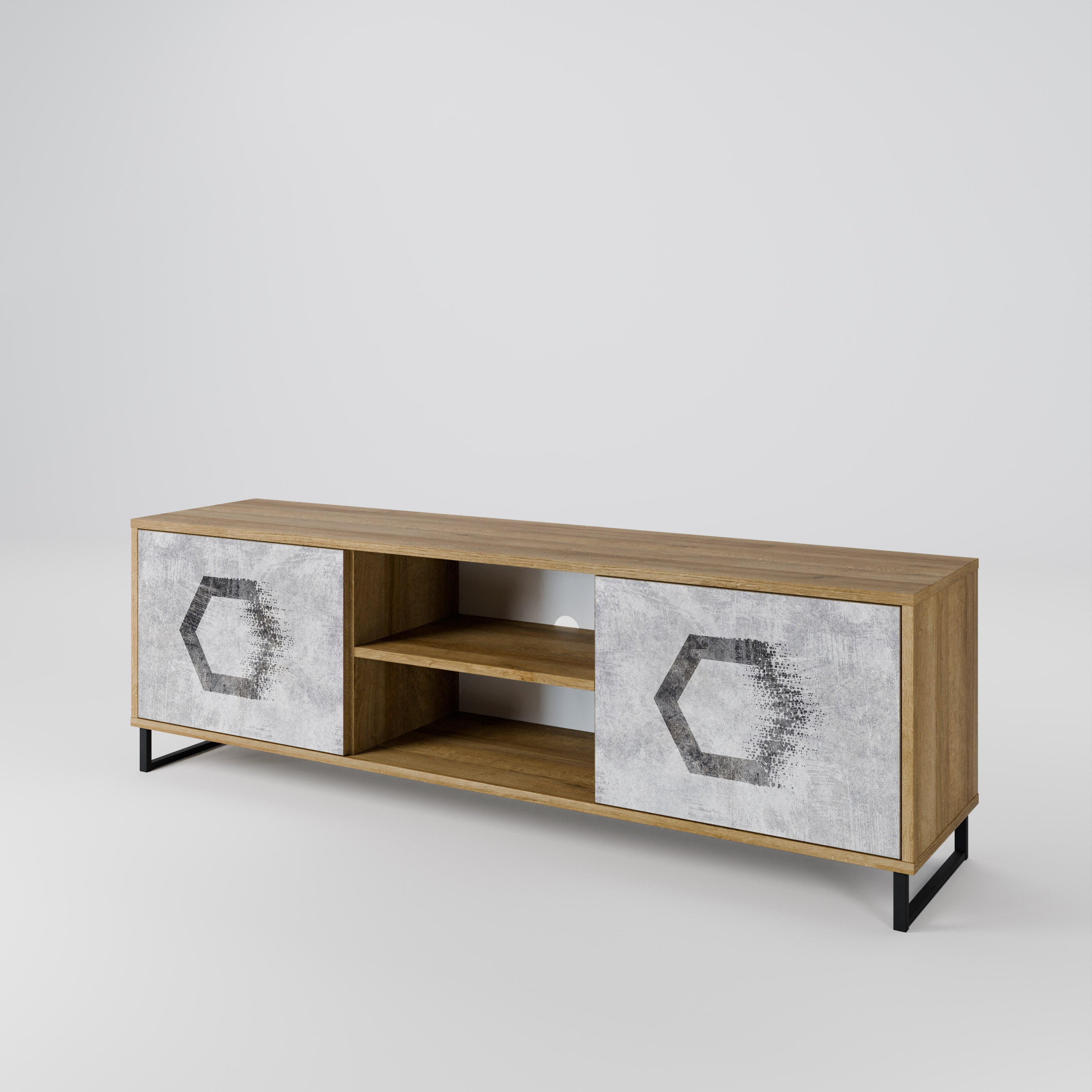 HEXAGONAL FIGURES 2-Door TV Cabinet