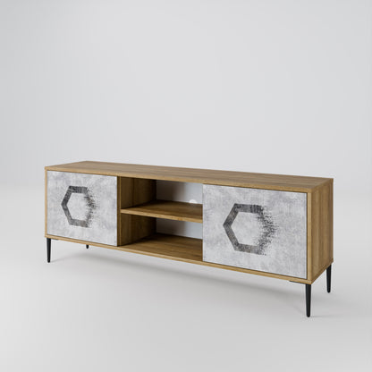 HEXAGONAL FIGURES Dvoudveřový TV stolek