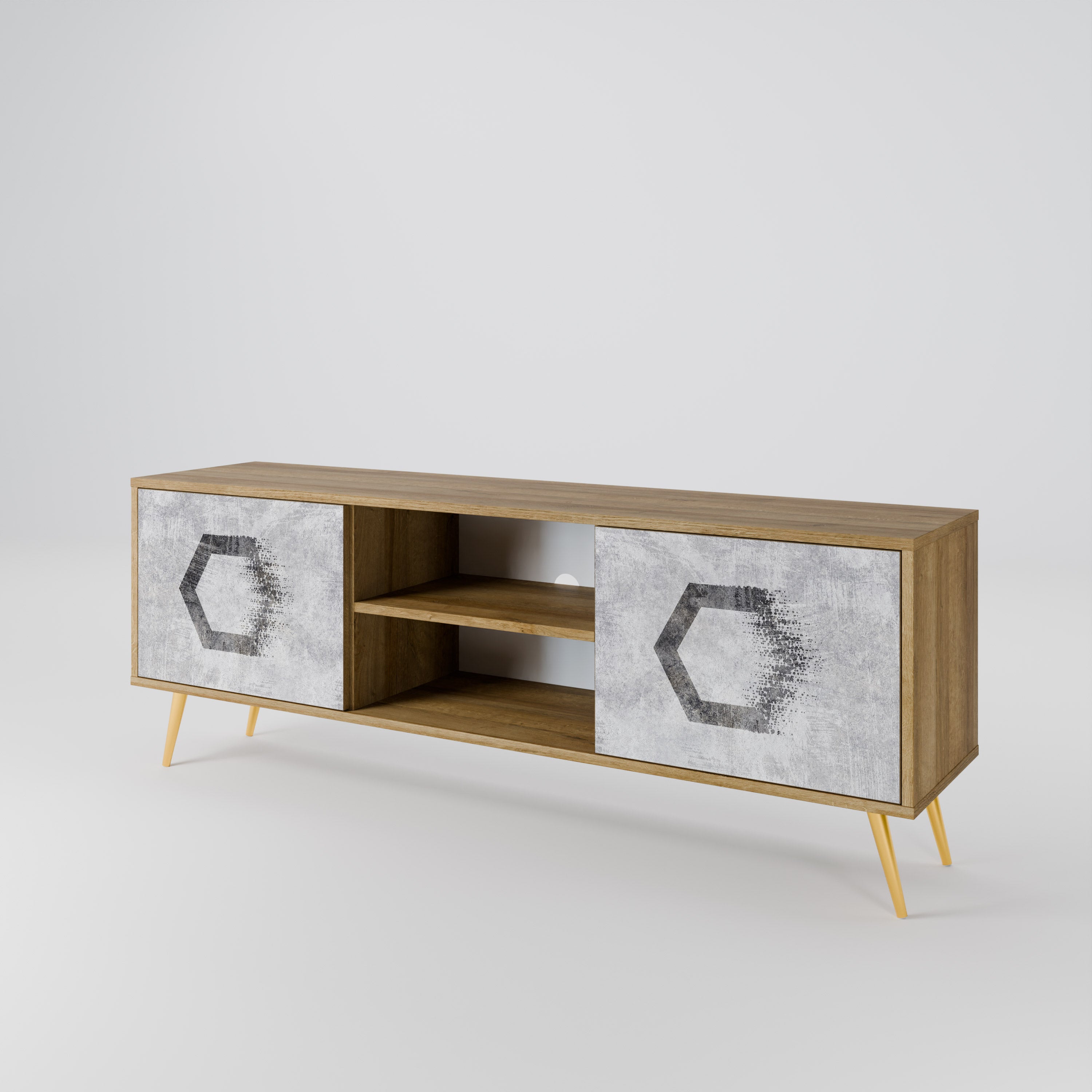 HEXAGONAL FIGURES 2-Door TV Cabinet