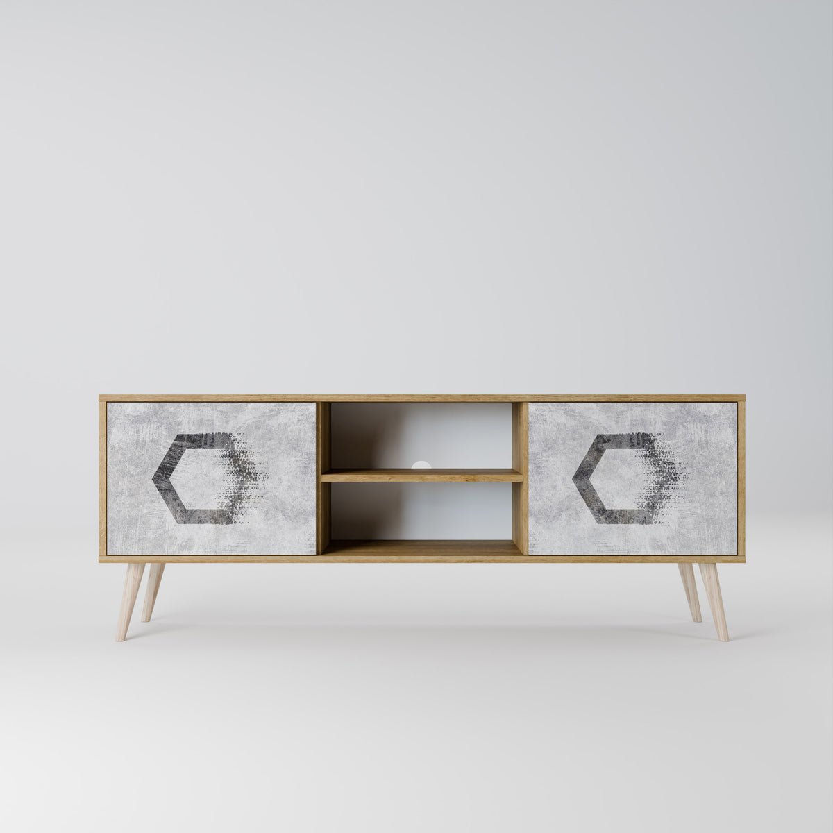 HEXAGONAL FIGURES Dvoudveřový TV stolek