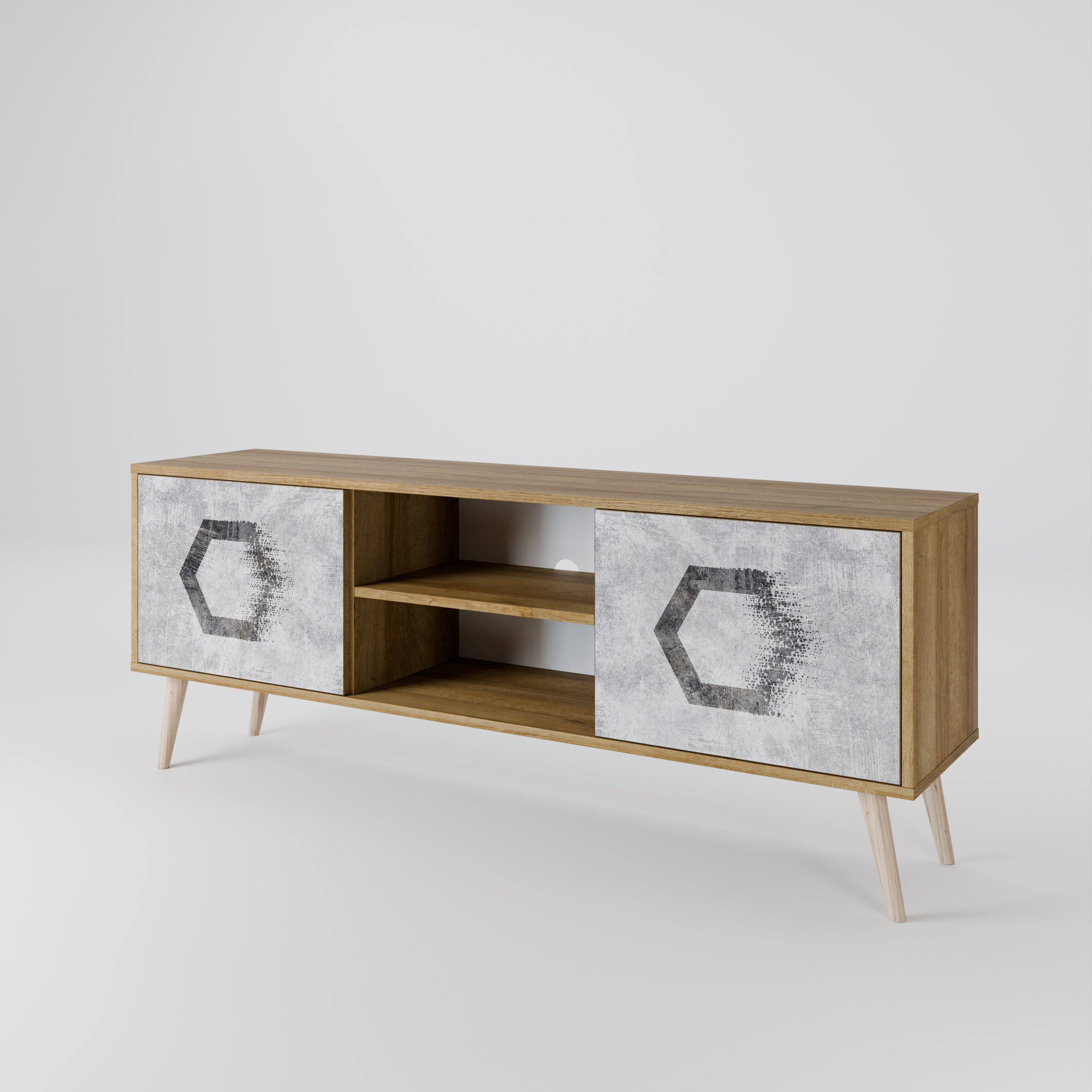 HEXAGONAL FIGURES 2-Door TV Cabinet