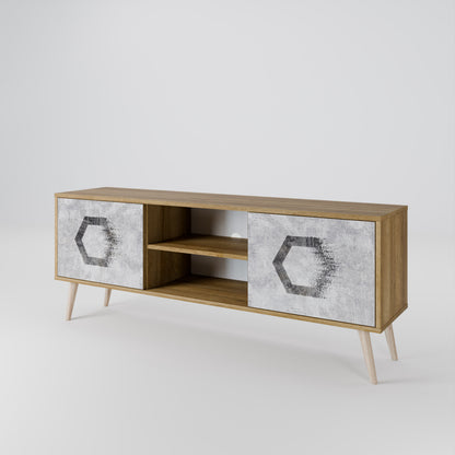 HEXAGONAL FIGURES Dvoudveřový TV stolek