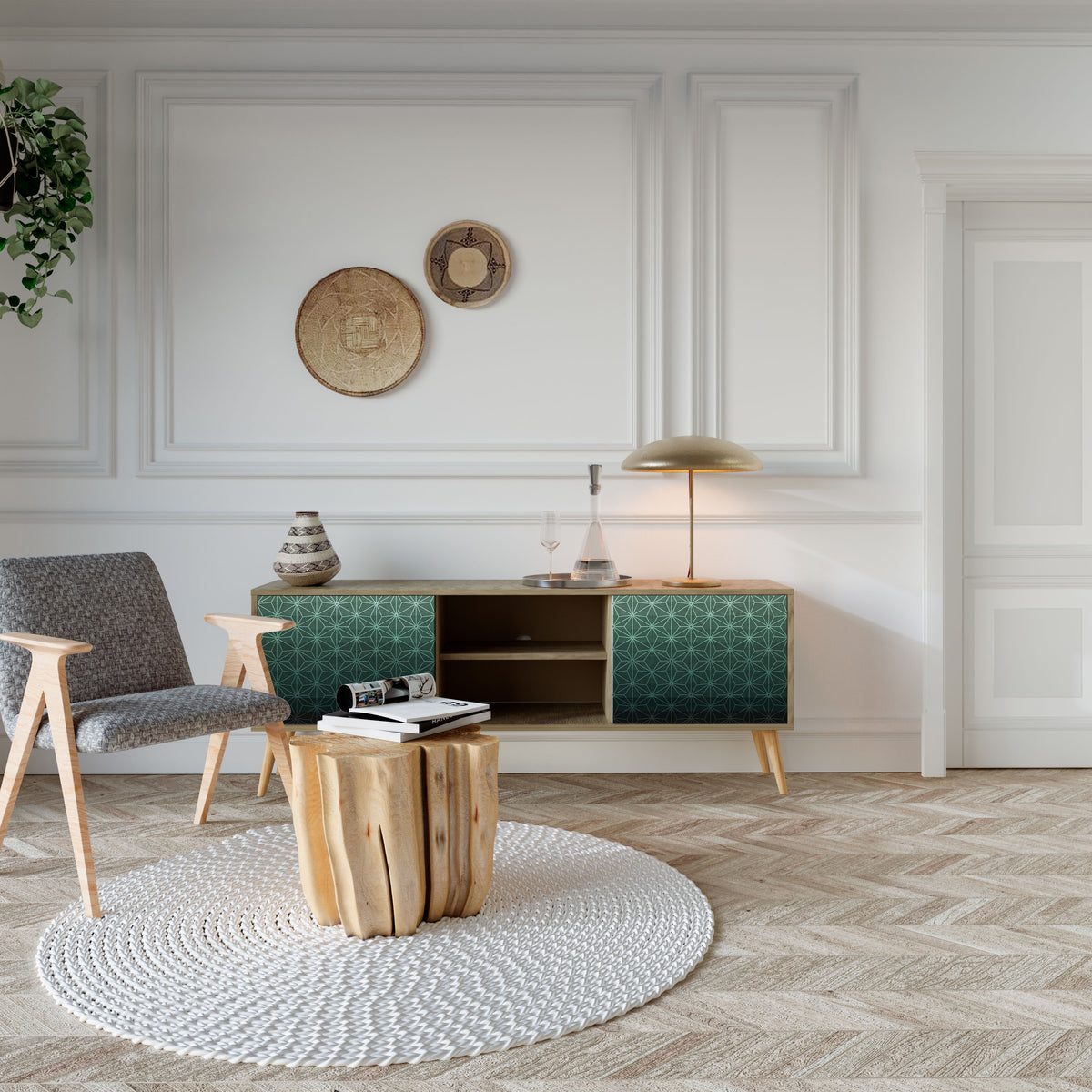 ORNAMENTAL GLIMMER Dvoudveřový TV stolek