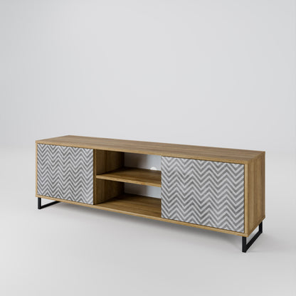 CONCRETE ZIG ZAG Dvoudveřový TV stolek
