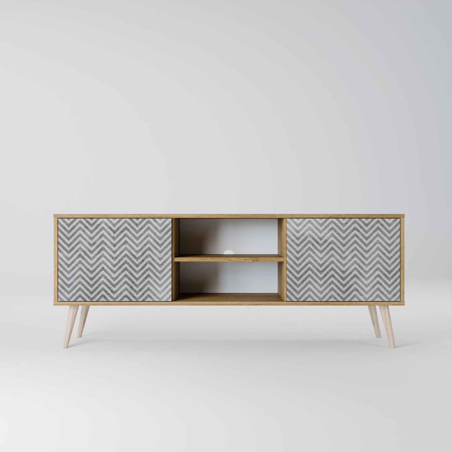 CONCRETE ZIG ZAG Dvoudveřový TV stolek