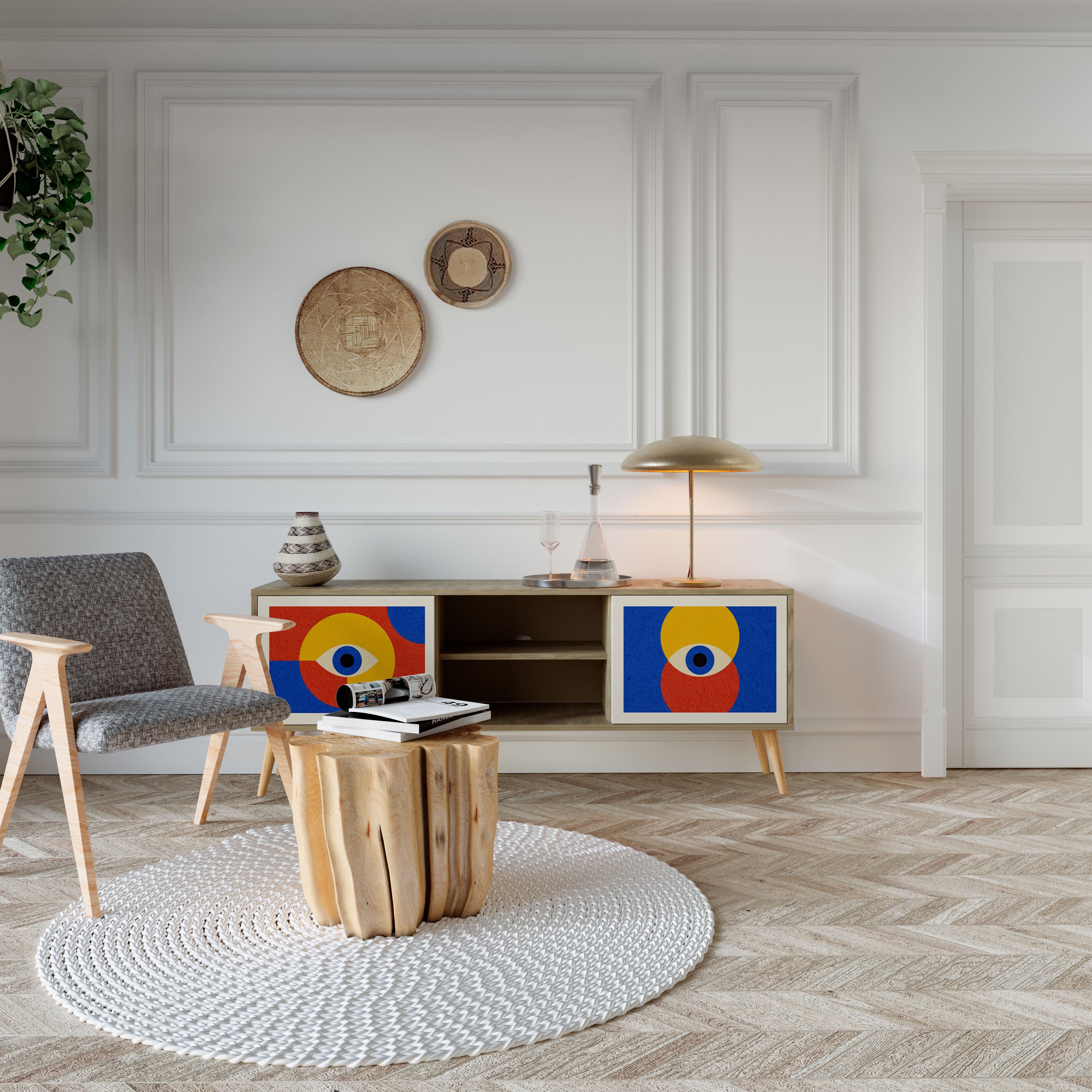 GEOMETRIC EYES 2-Door TV Cabinet