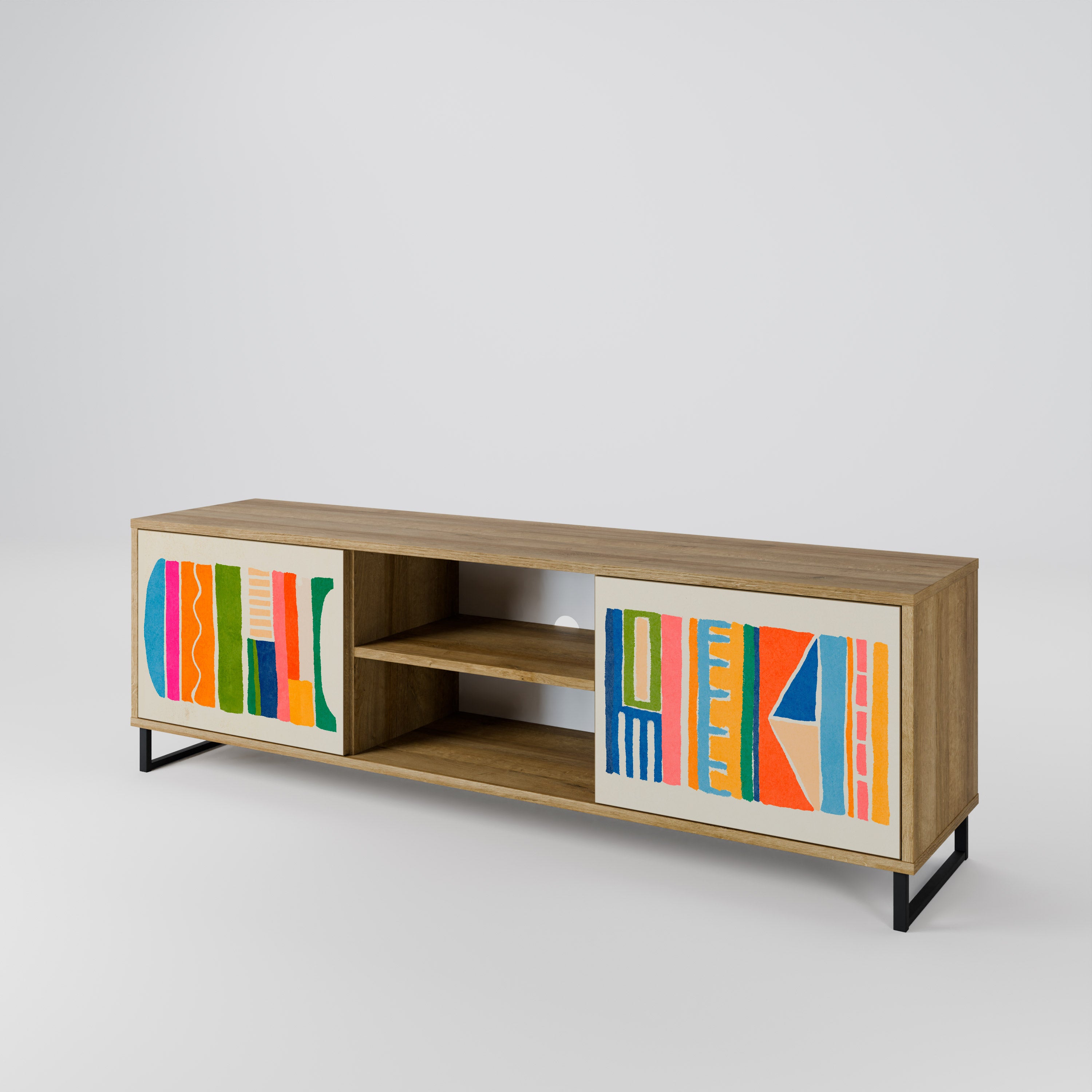 GEOMETRIC SHINE 2-Door TV Cabinet