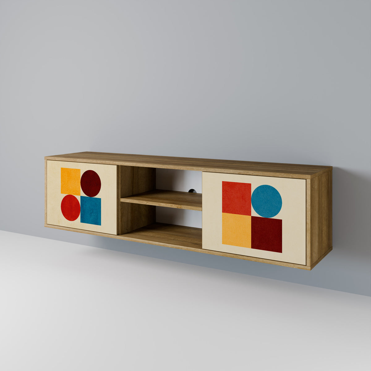 GEOMETRIC PUZZLE Dvoudveřový TV stolek