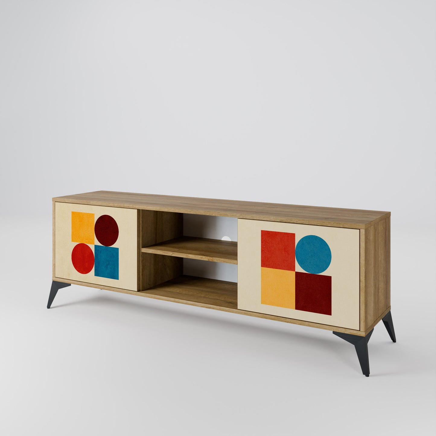 GEOMETRIC PUZZLE Dvoudveřový TV stolek