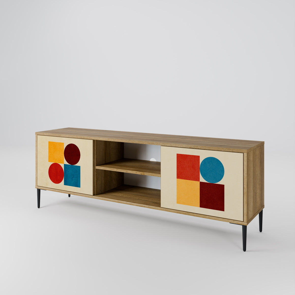 GEOMETRIC PUZZLE Dvoudveřový TV stolek