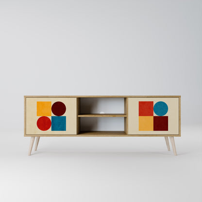 GEOMETRIC PUZZLE Dvoudveřový TV stolek