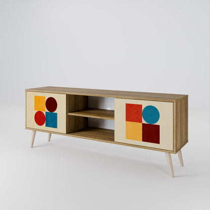 GEOMETRIC PUZZLE Dvoudveřový TV stolek