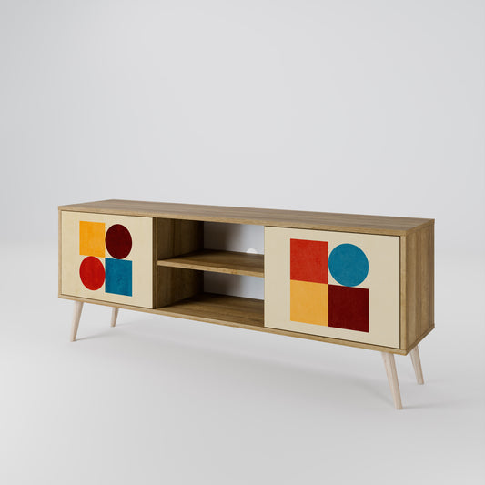 GEOMETRIC PUZZLE Dvoudveřový TV stolek