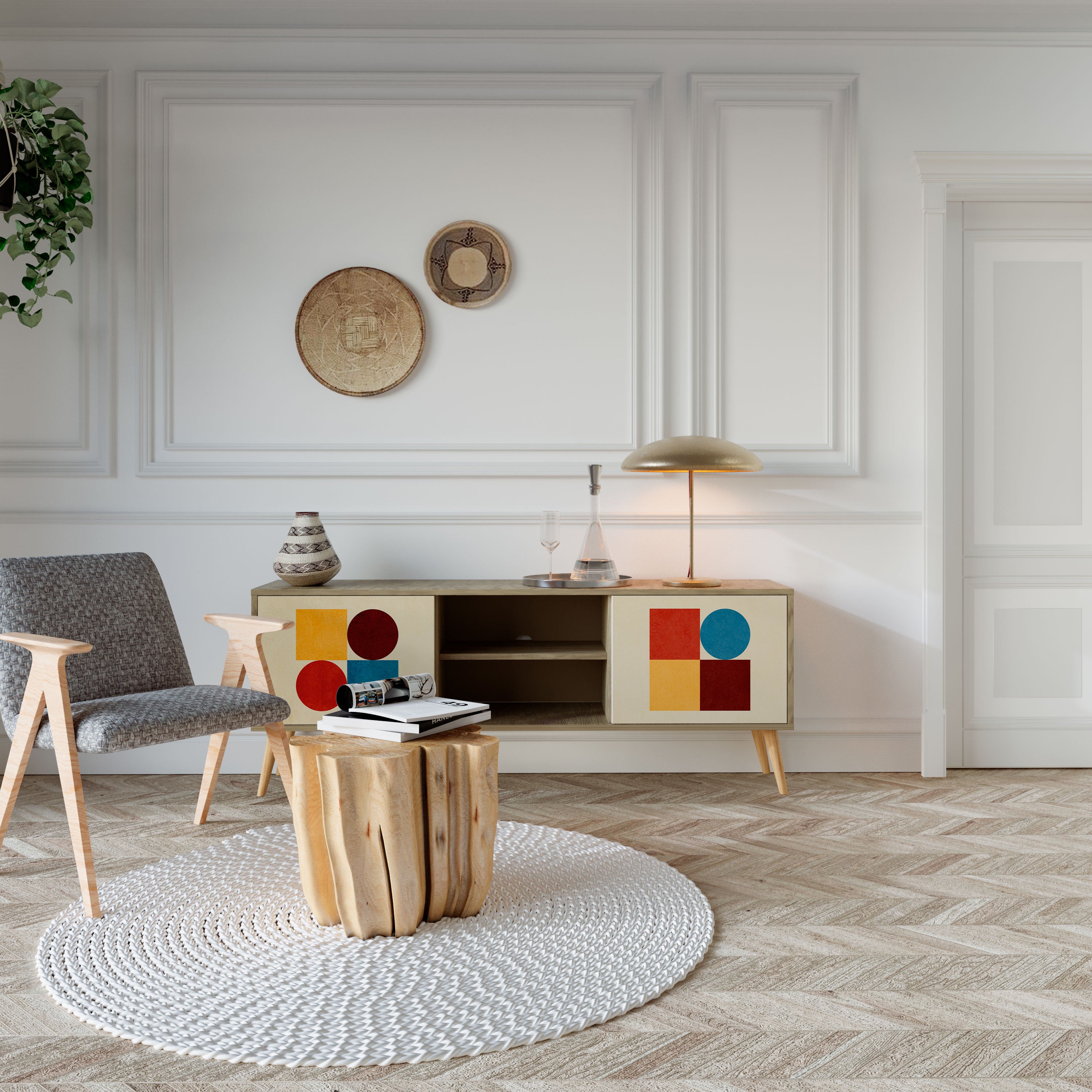 GEOMETRIC PUZZLE 2-Door TV Cabinet